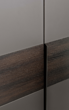cabinet door front with slimline handle and contrasting materials cabinet door front with slimline handle and contrasting materials