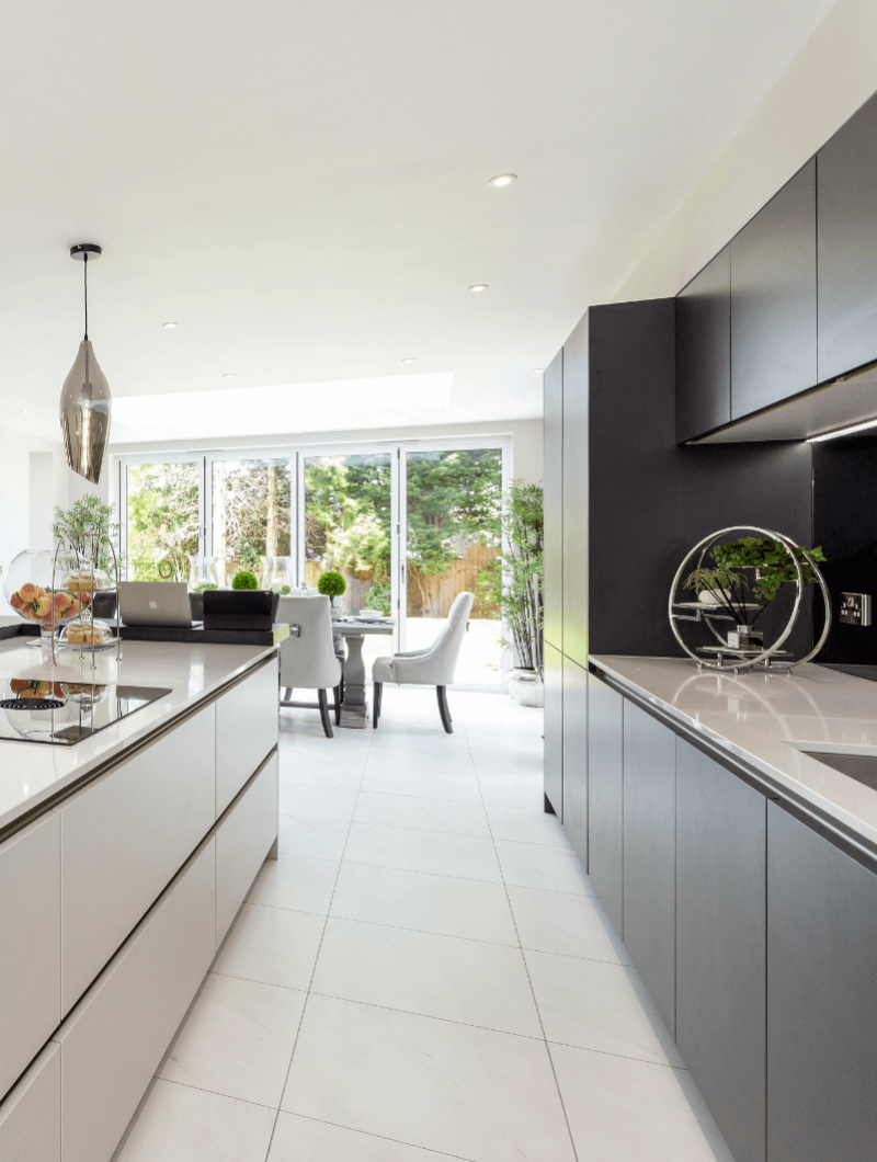 Alderbrook Road project Modern SieMatic open plan black and white kitchen