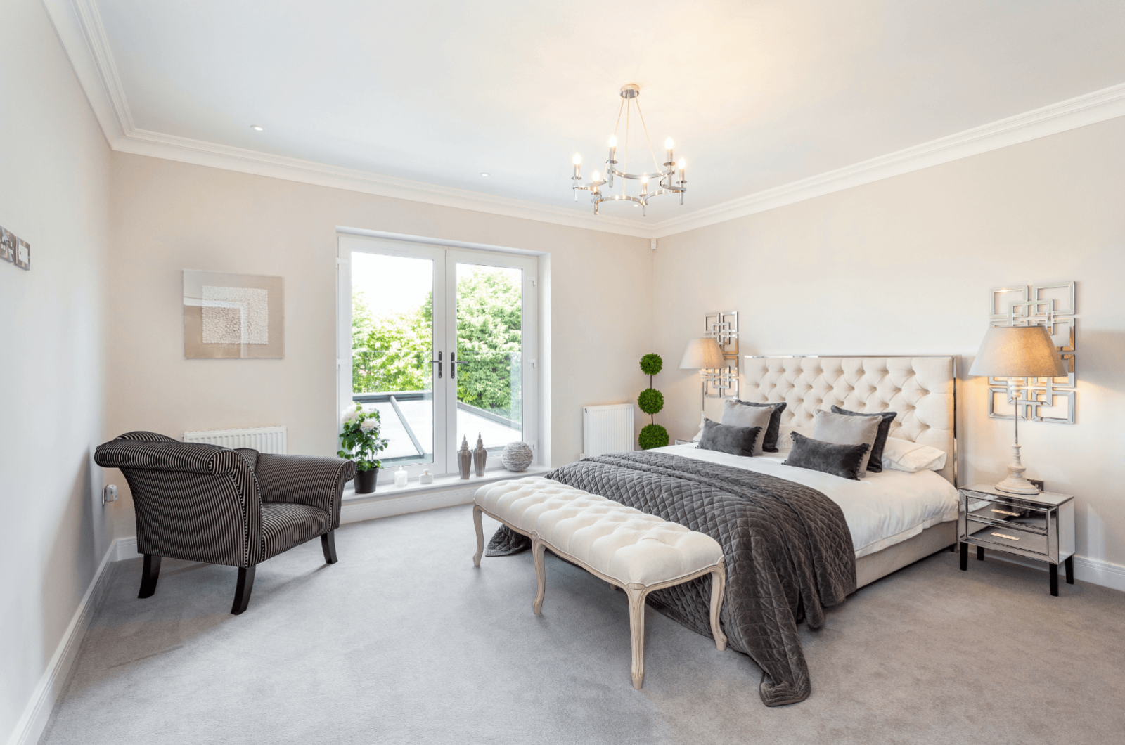 Alderbrook Road project modern neutral bedroom interiors