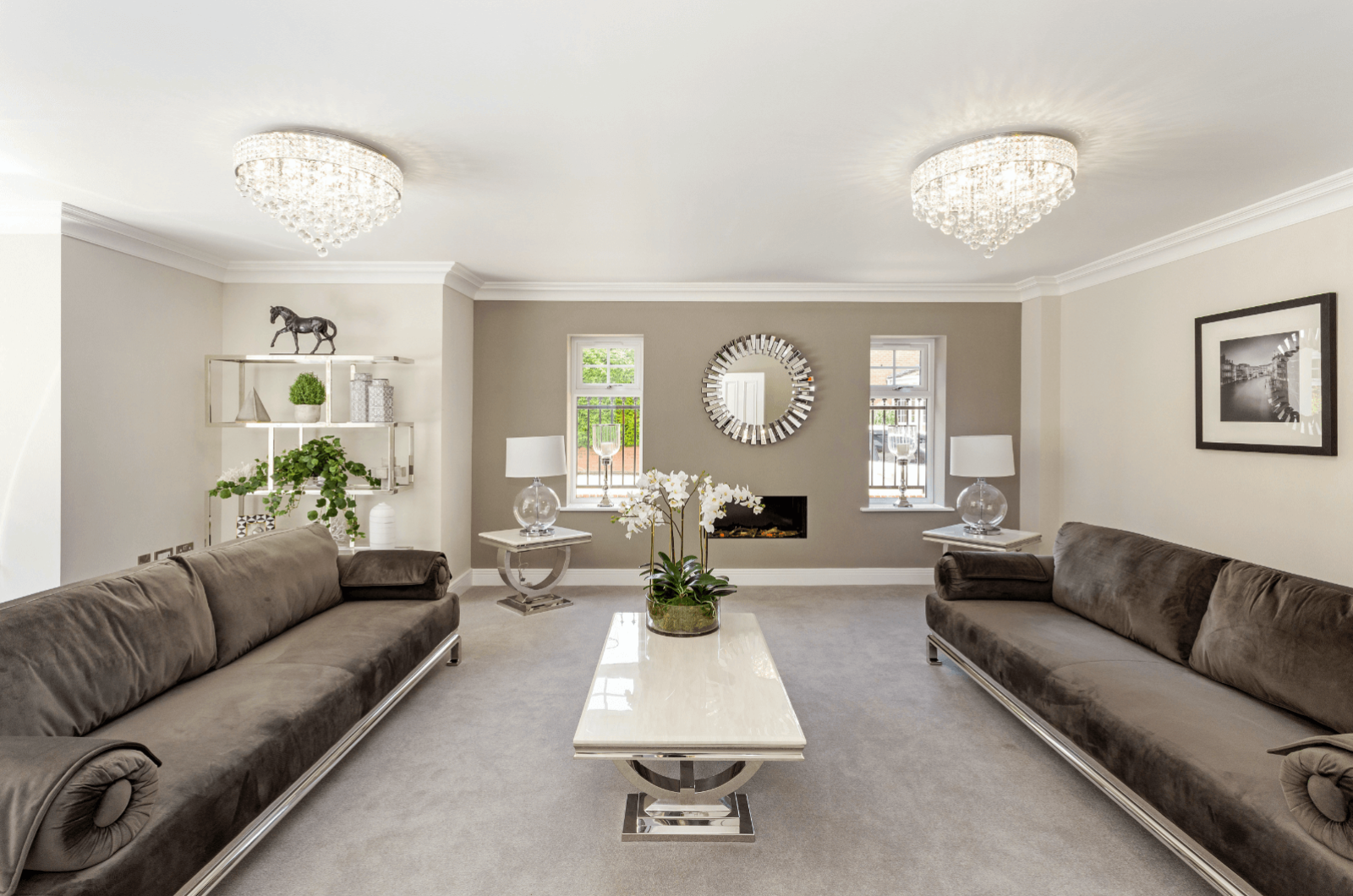 Alderbrook Road project modern grey living room interior